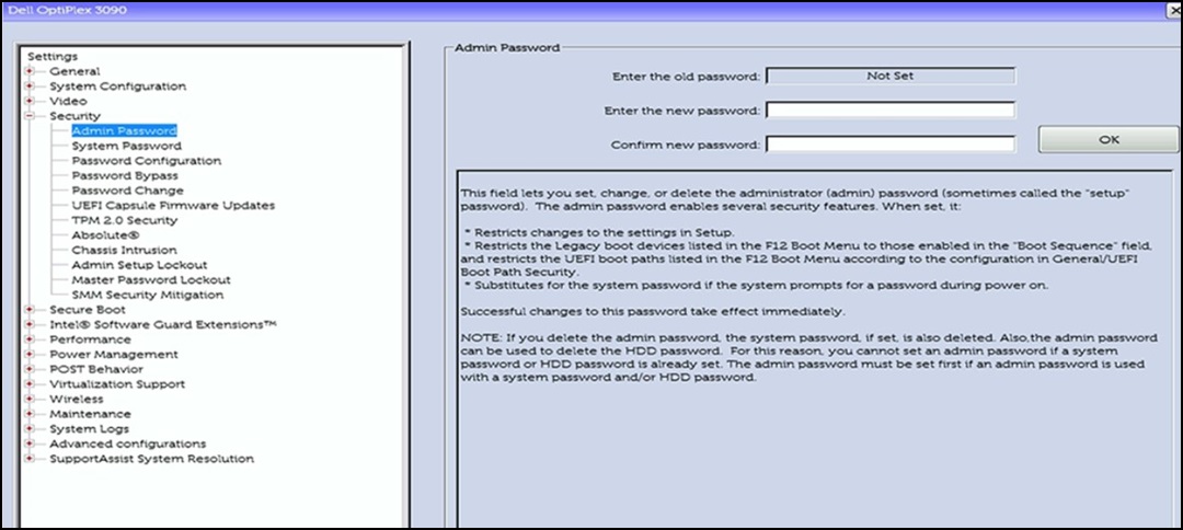 Disabling a Dell Bios Password